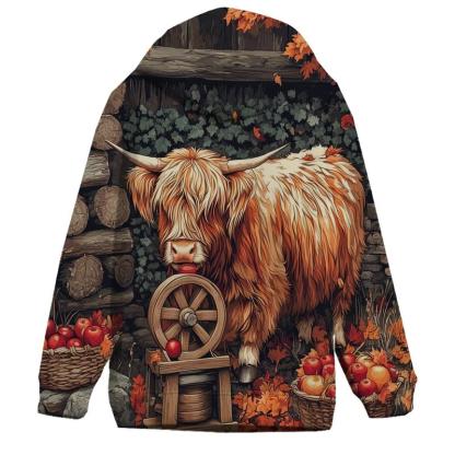 Highland Cow Cider Press Autumn Yard hoodie styles
