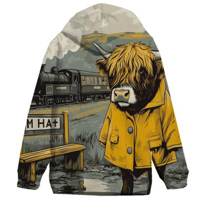 Highland Cow Raincoat By Railway Halt printed hoodies
