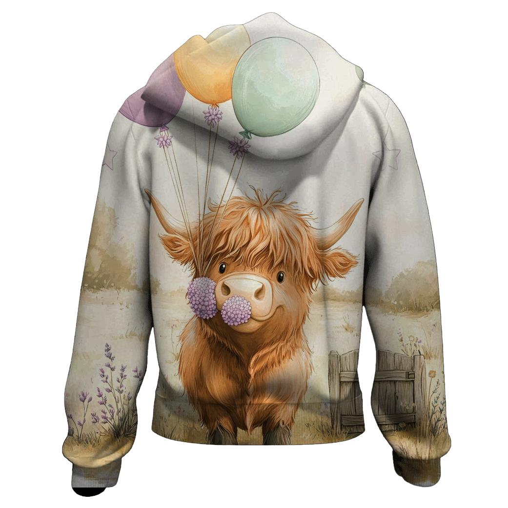 Highland Cow With Heather Balloon Bundle designer hoodies