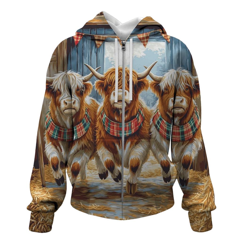 Ceilidh Dance Highland Cow Trio hoodie styles