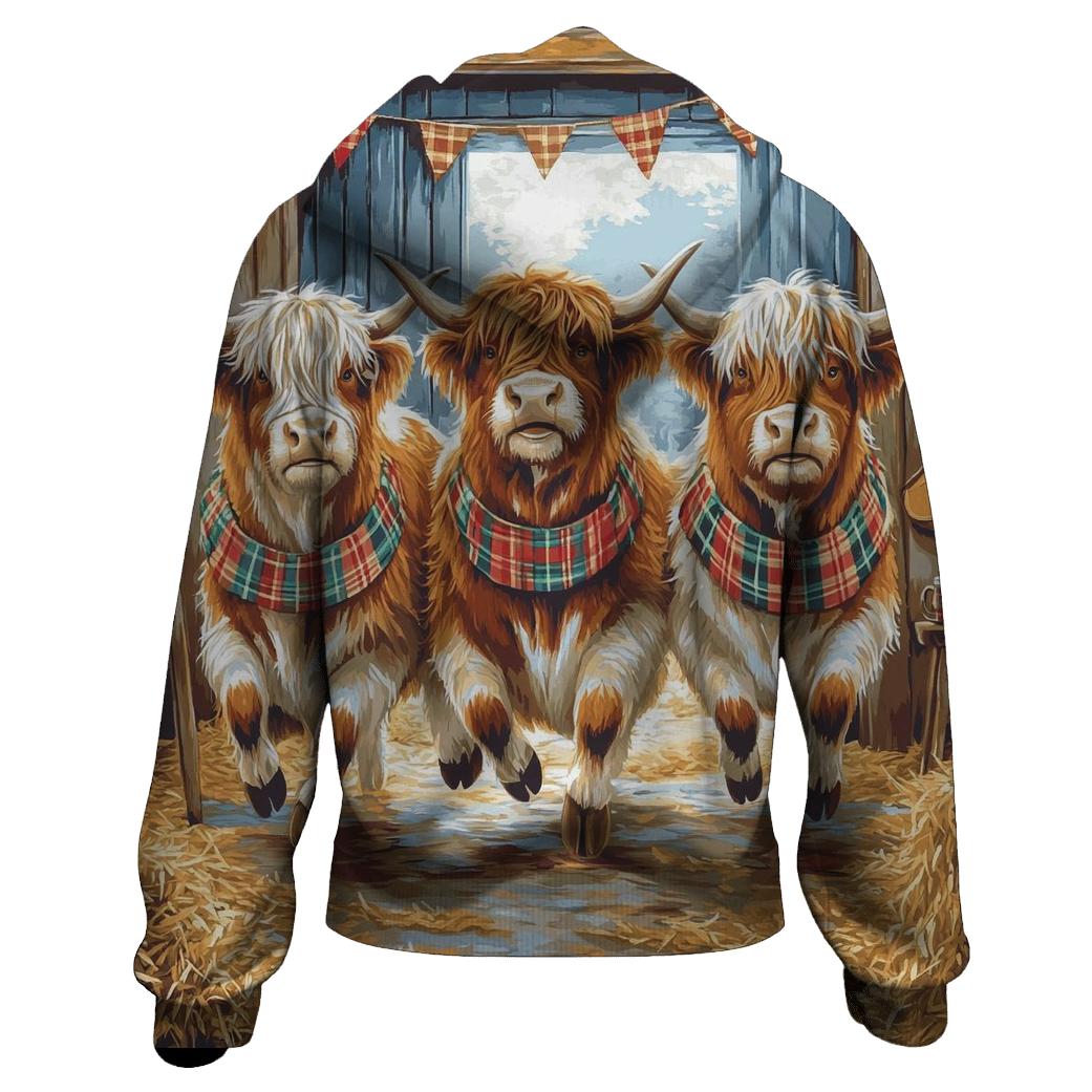 Ceilidh Dance Highland Cow Trio hoodie styles