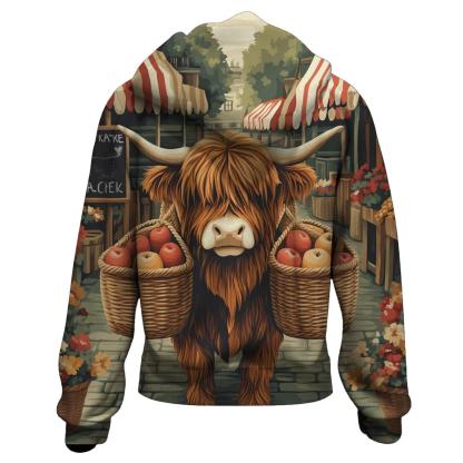 Highland Cow Market Day Porter graphic hoodies