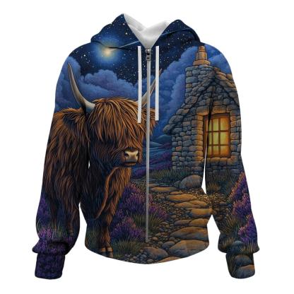 Midnight Bothy Highland Cow Guardian hoodie trends
