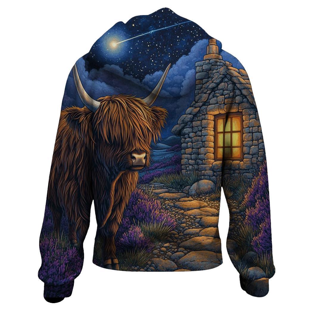 Midnight Bothy Highland Cow Guardian hoodie trends