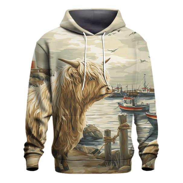 Harbor Fog Highland Cow Watcher hoodie trends