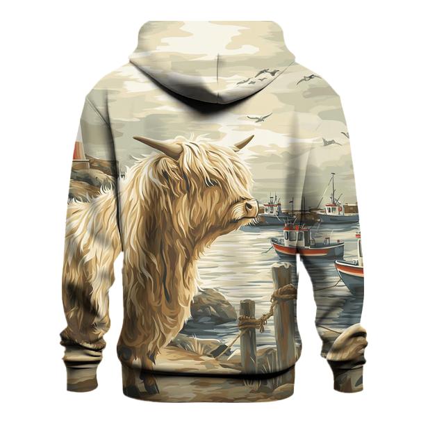 Harbor Fog Highland Cow Watcher hoodie trends
