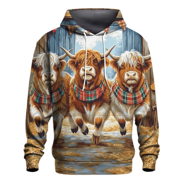Ceilidh Dance Highland Cow Trio heavyweight hoodies