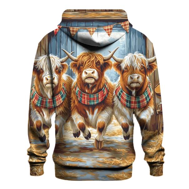 Ceilidh Dance Highland Cow Trio heavyweight hoodies