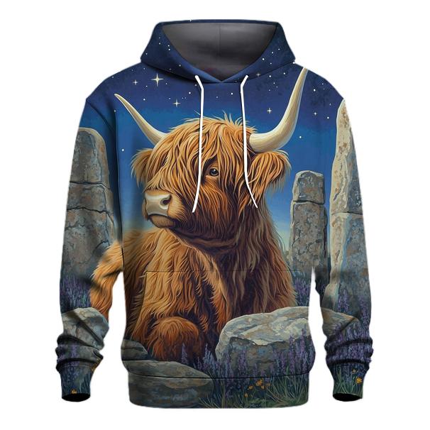 Highland Cow Stargazer By Standing Stones pullover hoodies