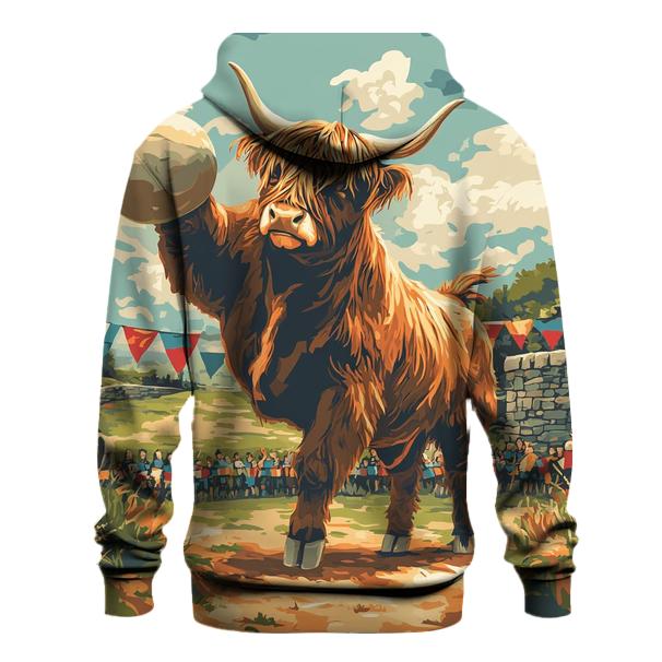 Highland Cow Highland Games Stone Toss hoodies fashion