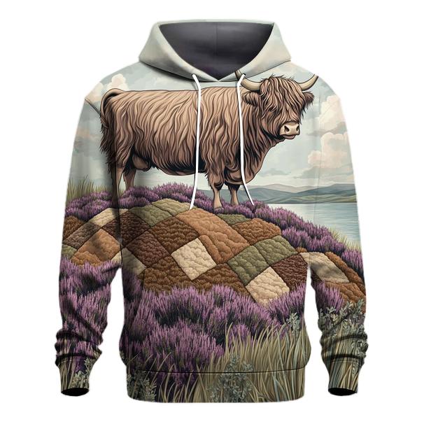 Highland Cow On The Heather Quilt Hill hoodie styles