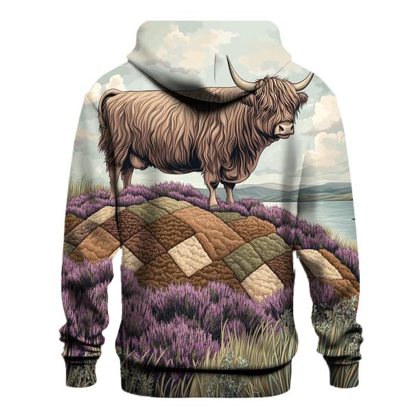 Highland Cow On The Heather Quilt Hill hoodie styles