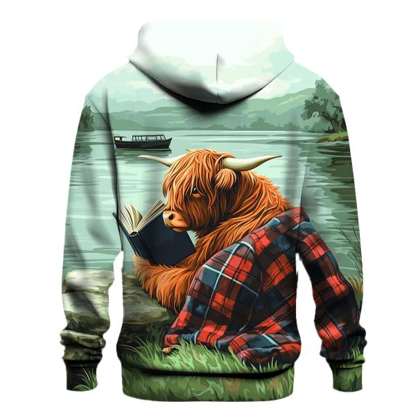 Highland Cow Lochness Shore Book Reader premium hoodies
