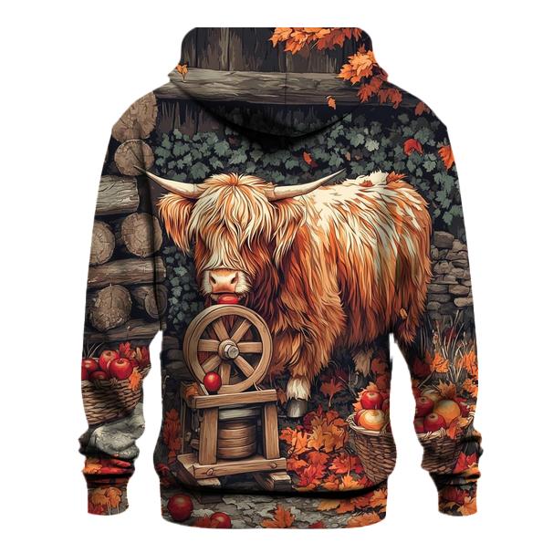 Highland Cow Cider Press Autumn Yard hoodie designs
