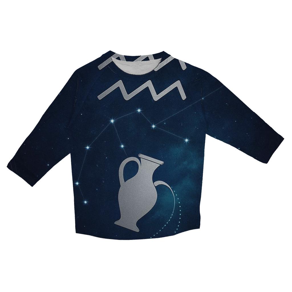 Aquarius Orbital Water Bearer Star Chart custom 3/4 sleeve shirts