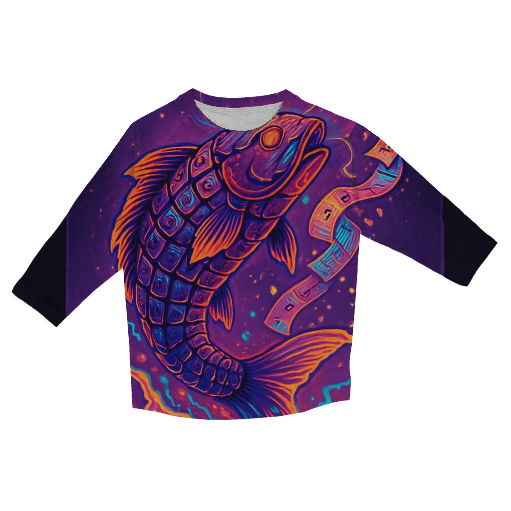 Clockwork Koi Lottery trendy 3/4 sleeve tops