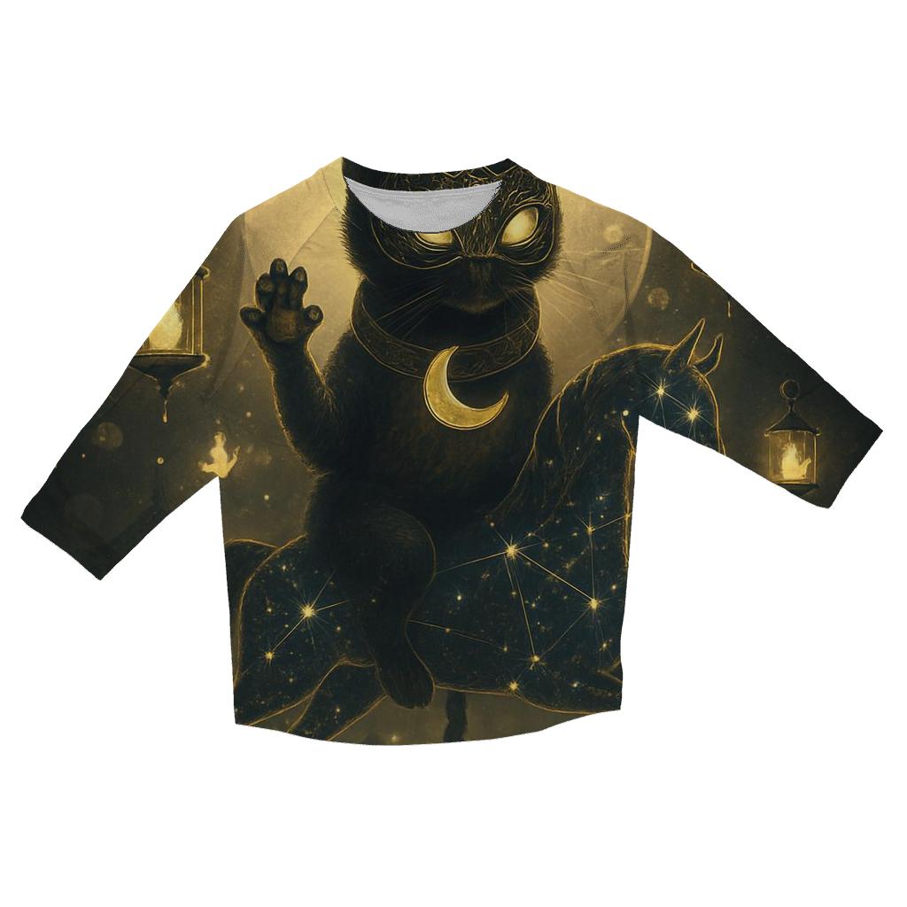 Midnight Carousel Guardian Cat personalized 3/4 sleeve tees