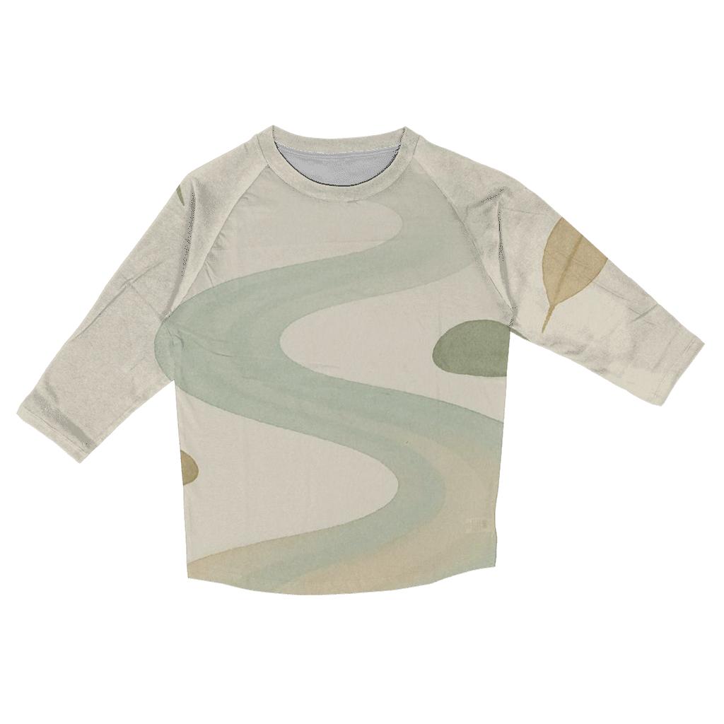 River Of Returning Breath printed three quarter sleeve shirts