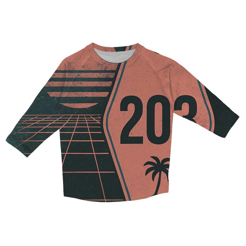 Faded Eighties Night Drive Motel Key Tag Design fashion 3/4 sleeve shirts