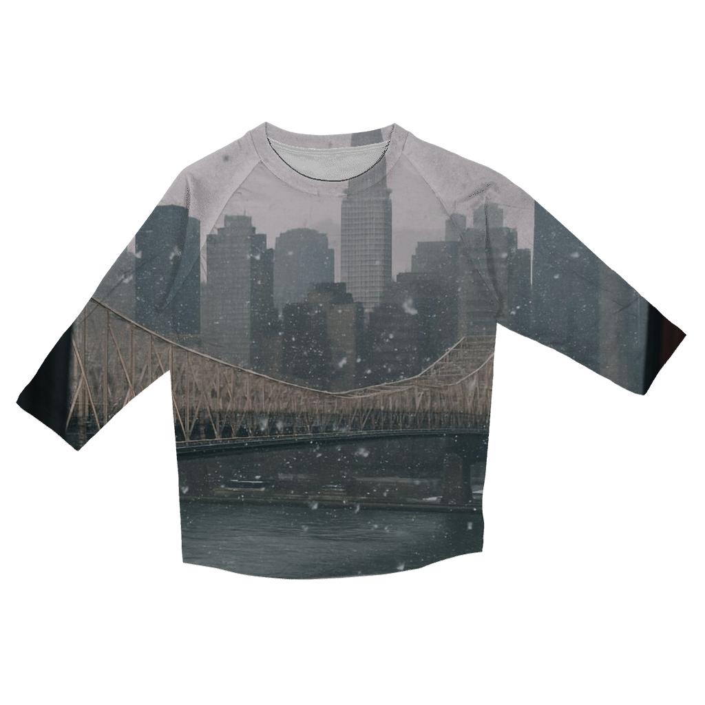 First Snowfall From Roosevelt Island Tramline View personalized 3/4 sleeve tees