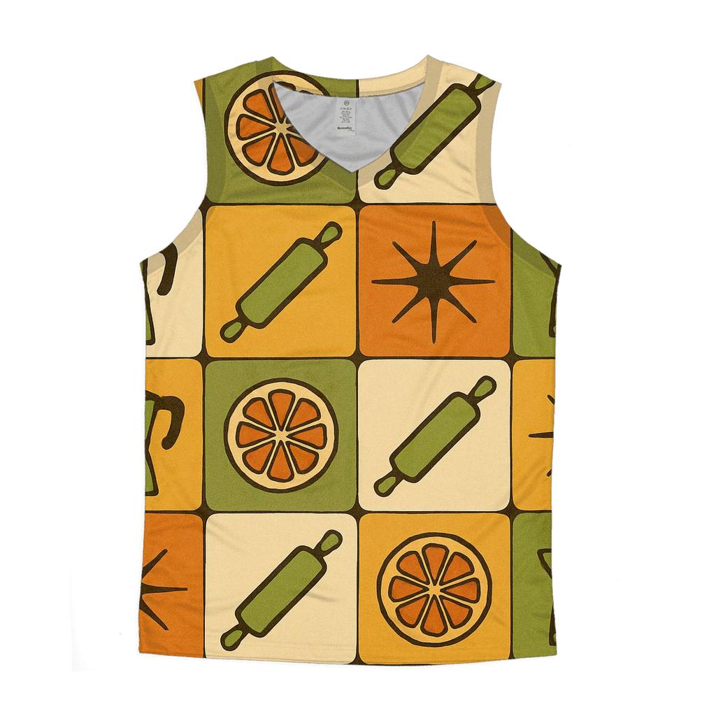Groovy Kitchen Tile Patchwork stylish racerback tanks