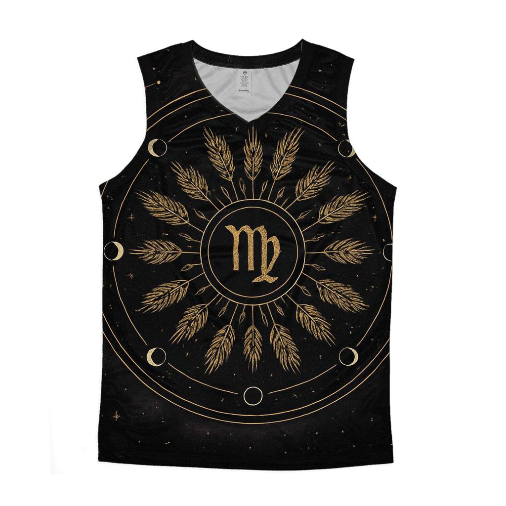 Virgo Harvest Moon Mandala Constellation Seal designer workout tanks