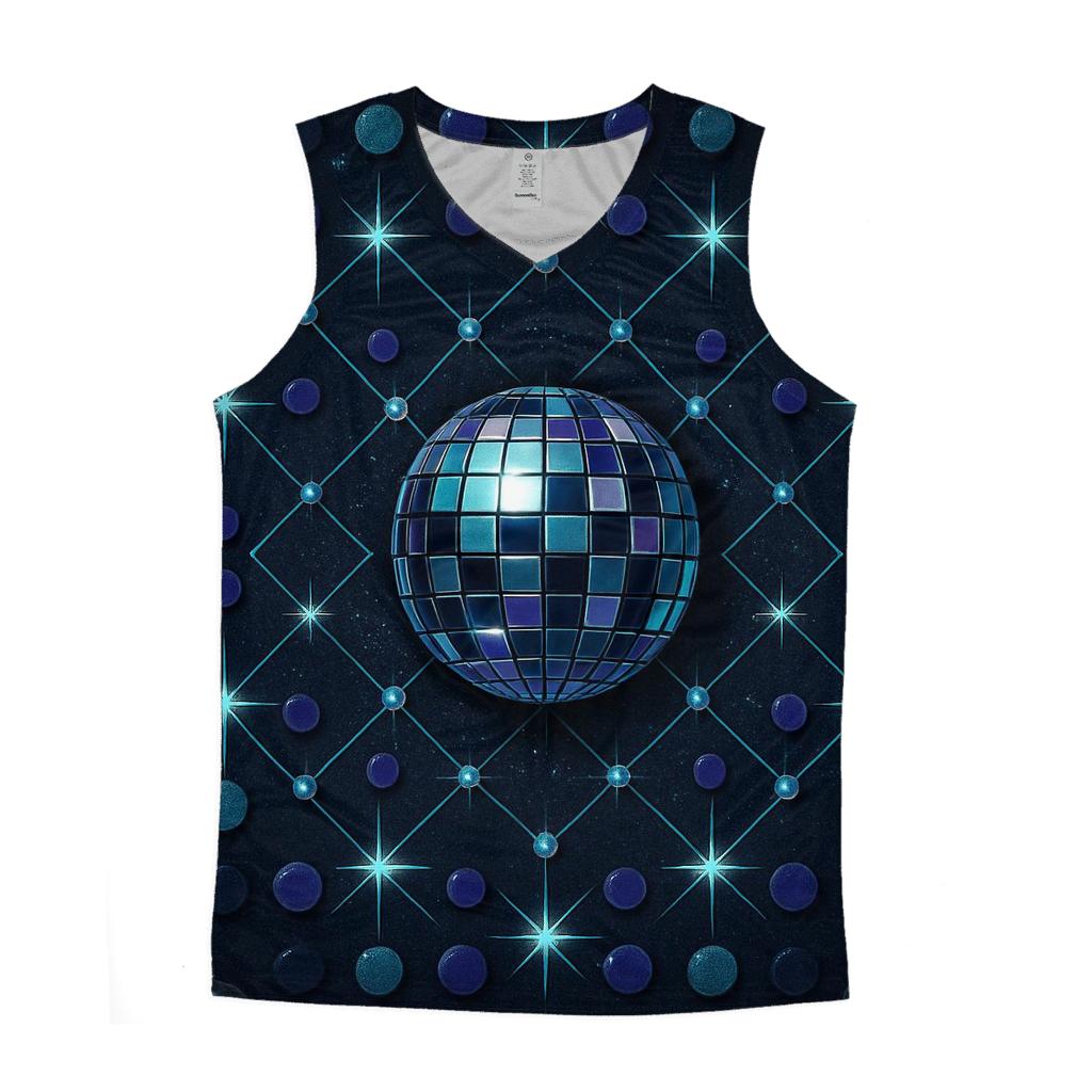 Midnight Disco Constellation Grid personalized athletic tanks