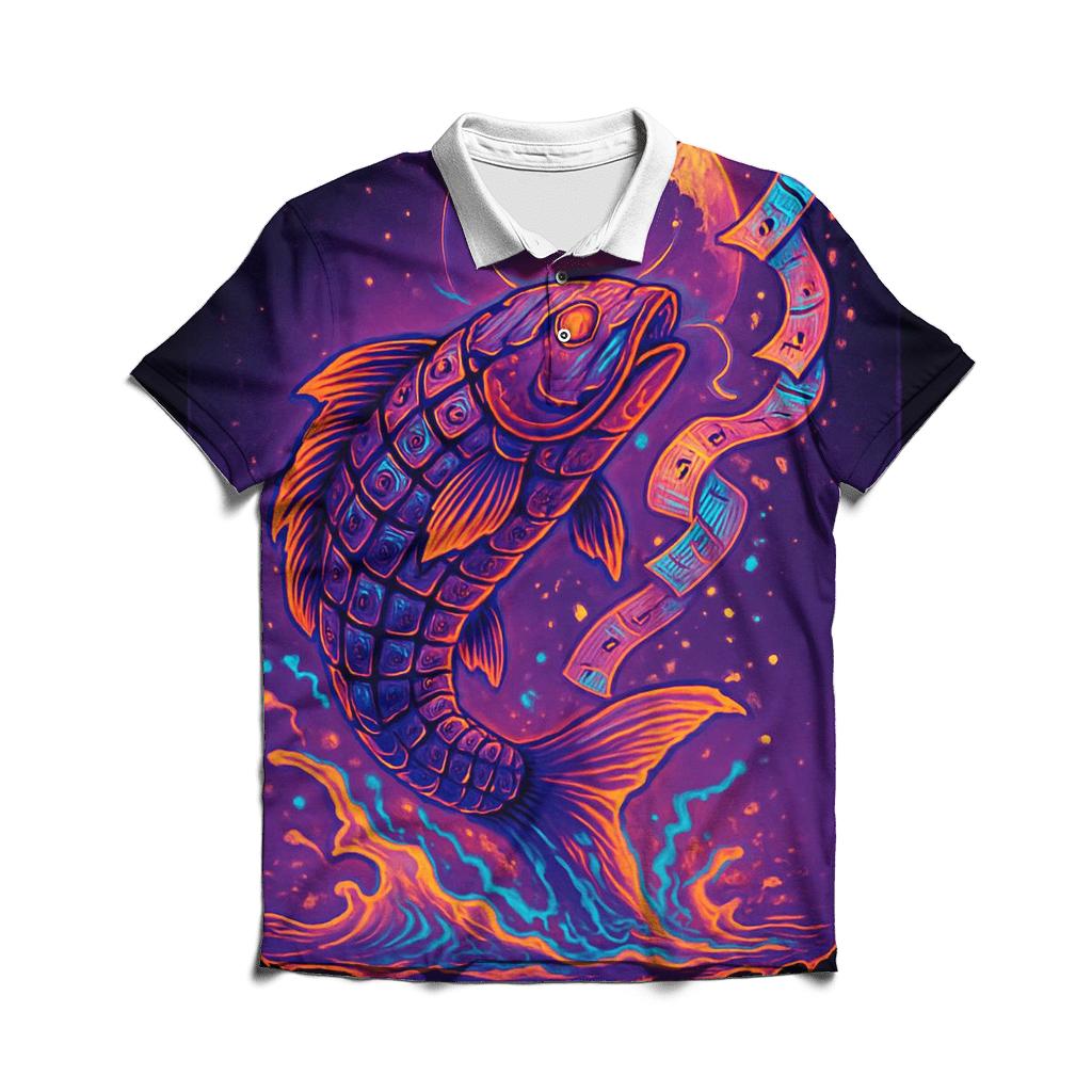 Clockwork Koi Lottery embroidered polo tops