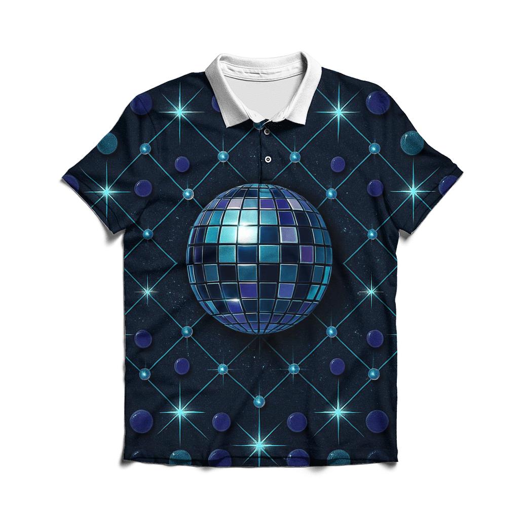 Midnight Disco Constellation Grid classic pique polos