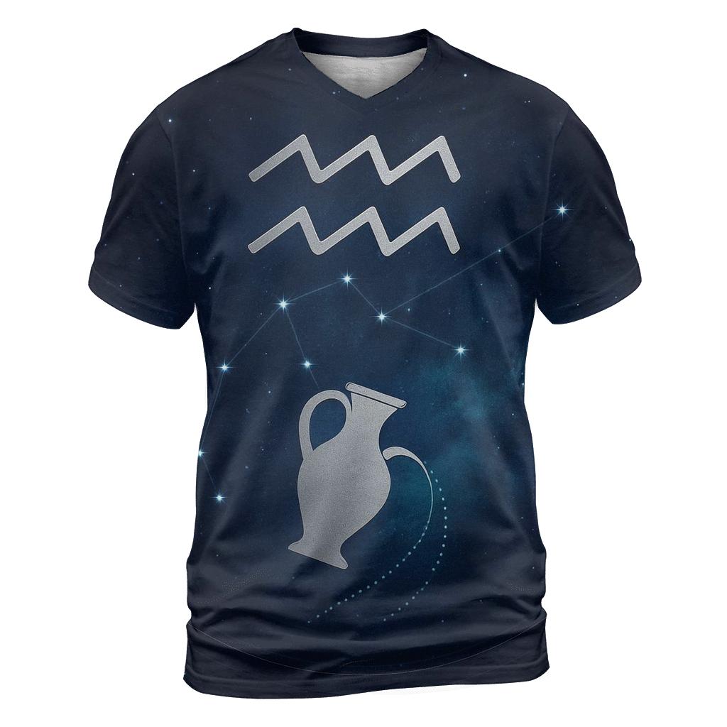 Aquarius Orbital Water Bearer Star Chart unique graphic print tees