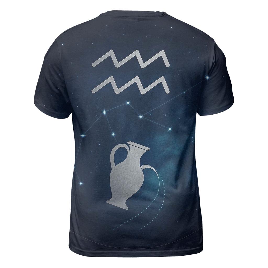 Aquarius Orbital Water Bearer Star Chart unique graphic print tees
