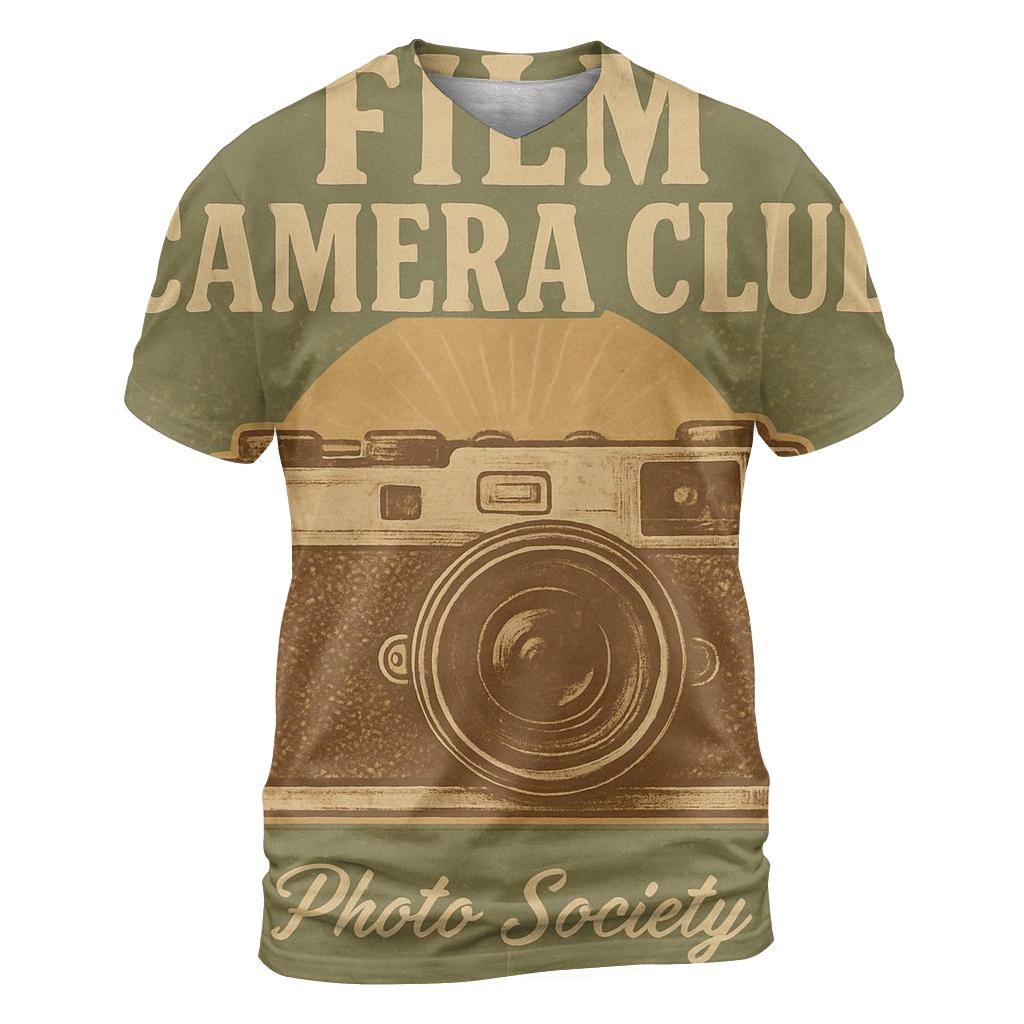 Weathered Seventies Film Camera Club Poster creative print fashion shirts