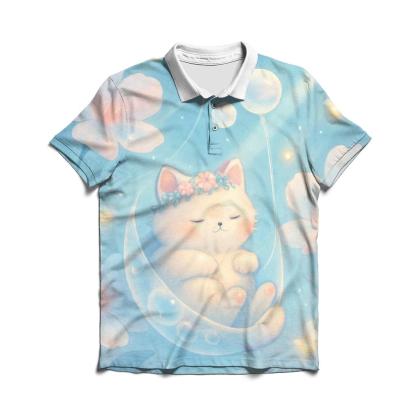 Aurora Bubble Garden Cat custom polo shirts