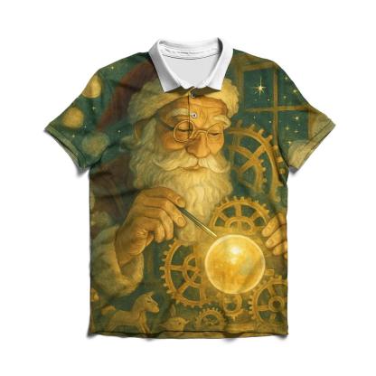 Starlit Workshop Clockmaker Santa casual sports polo shirts