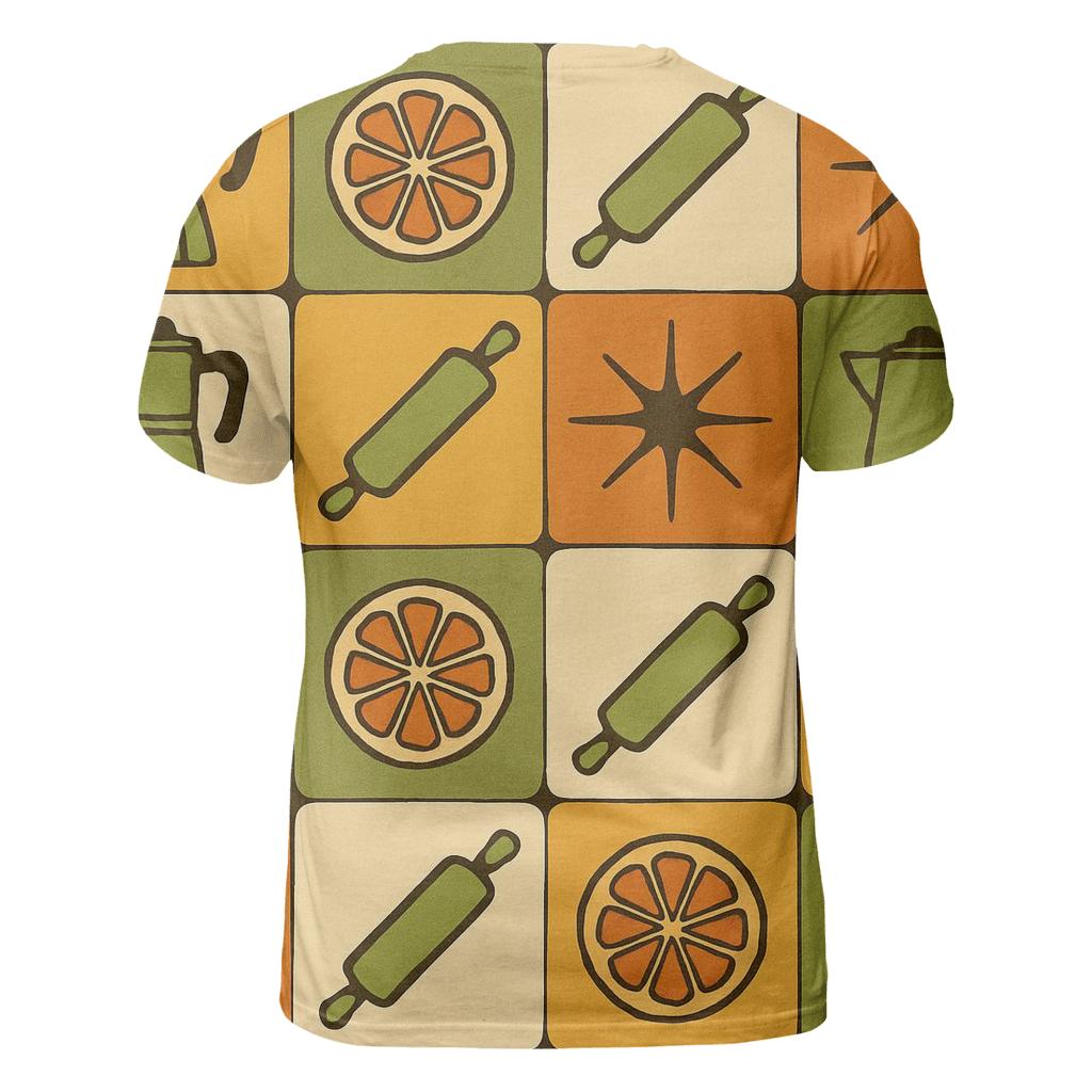 Groovy Kitchen Tile Patchwork artistic all-over print tops