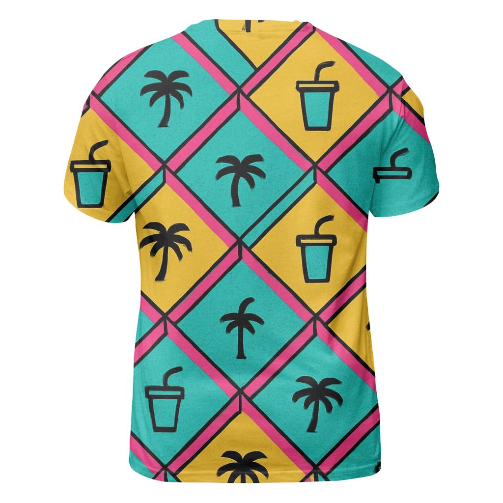 Mall Food Court Neon Tiles custom all-over print shirts