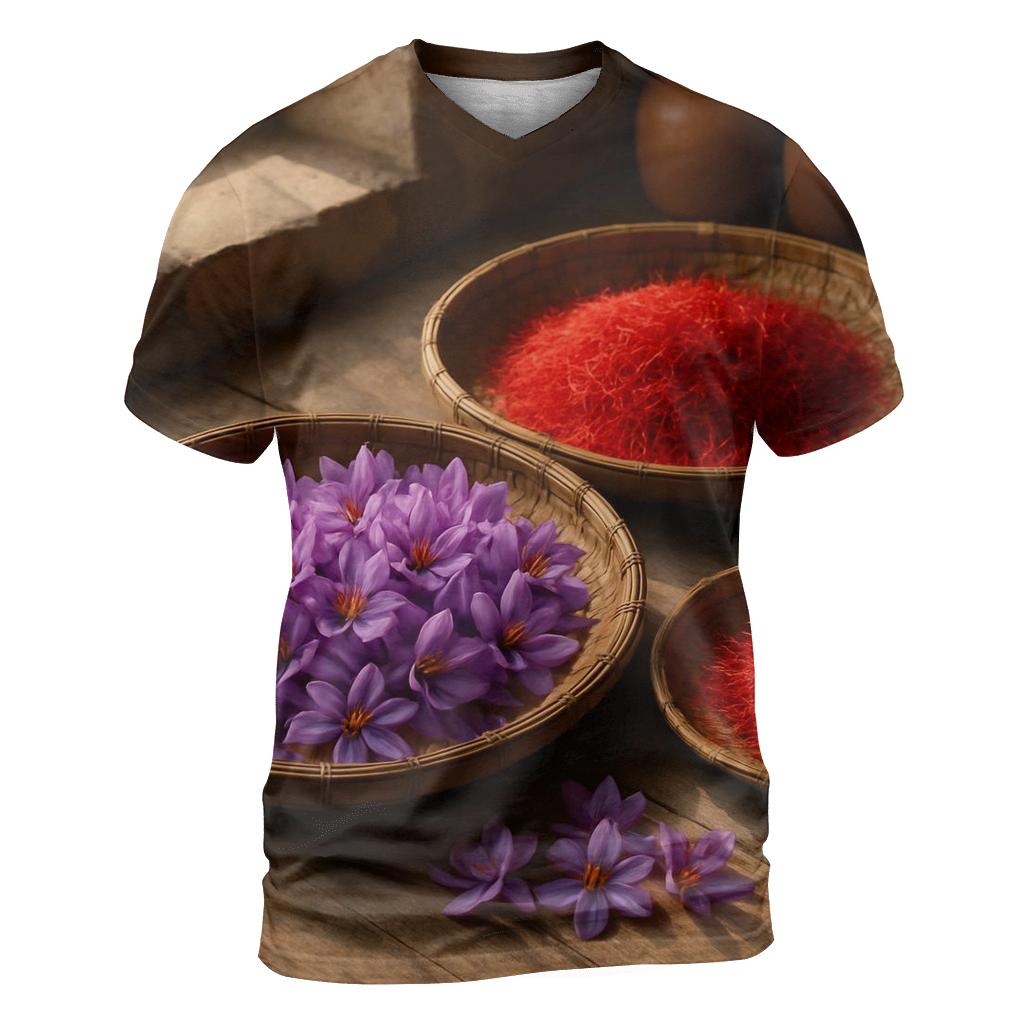 Saffron Crocus Threads Drying On Cedar Trays In A Mountain Kitchen unique graphic print tees