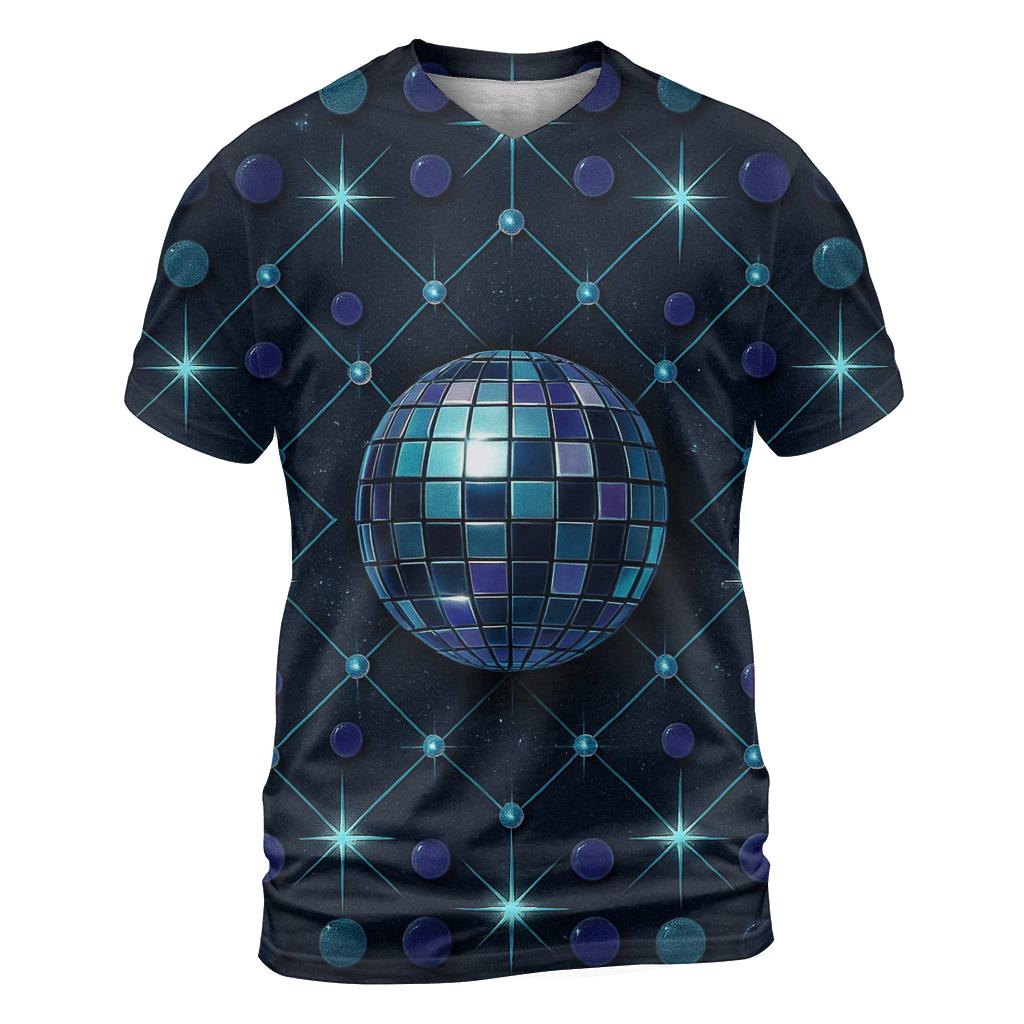 Midnight Disco Constellation Grid designer pattern shirts
