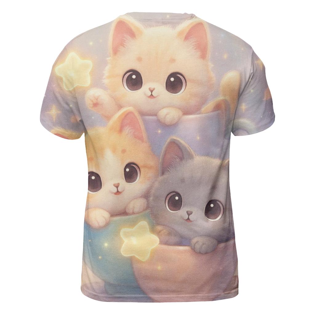 Moonlit Teacup Kittens statement graphic shirts