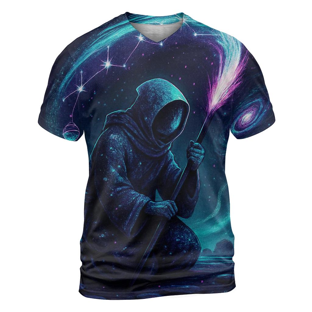 The Comet Calligrapher vibrant all-over design tees