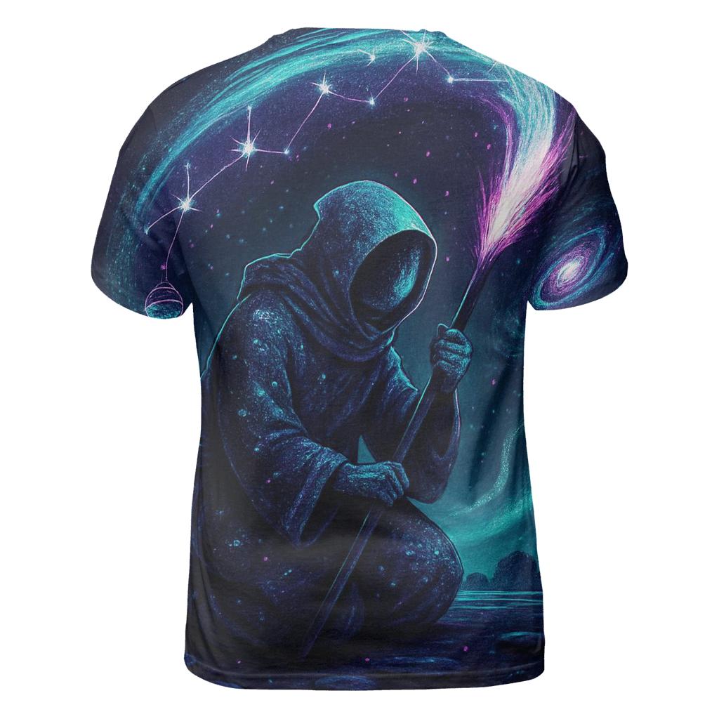 The Comet Calligrapher vibrant all-over design tees