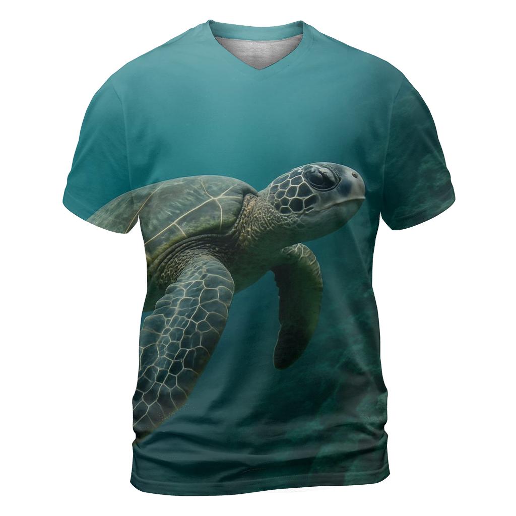 Reef Edge Patrol Green Sea Turtle unique graphic print tees