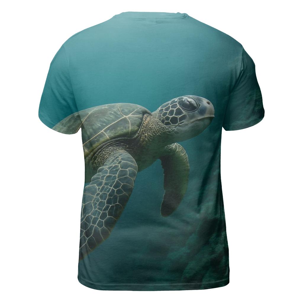 Reef Edge Patrol Green Sea Turtle unique graphic print tees