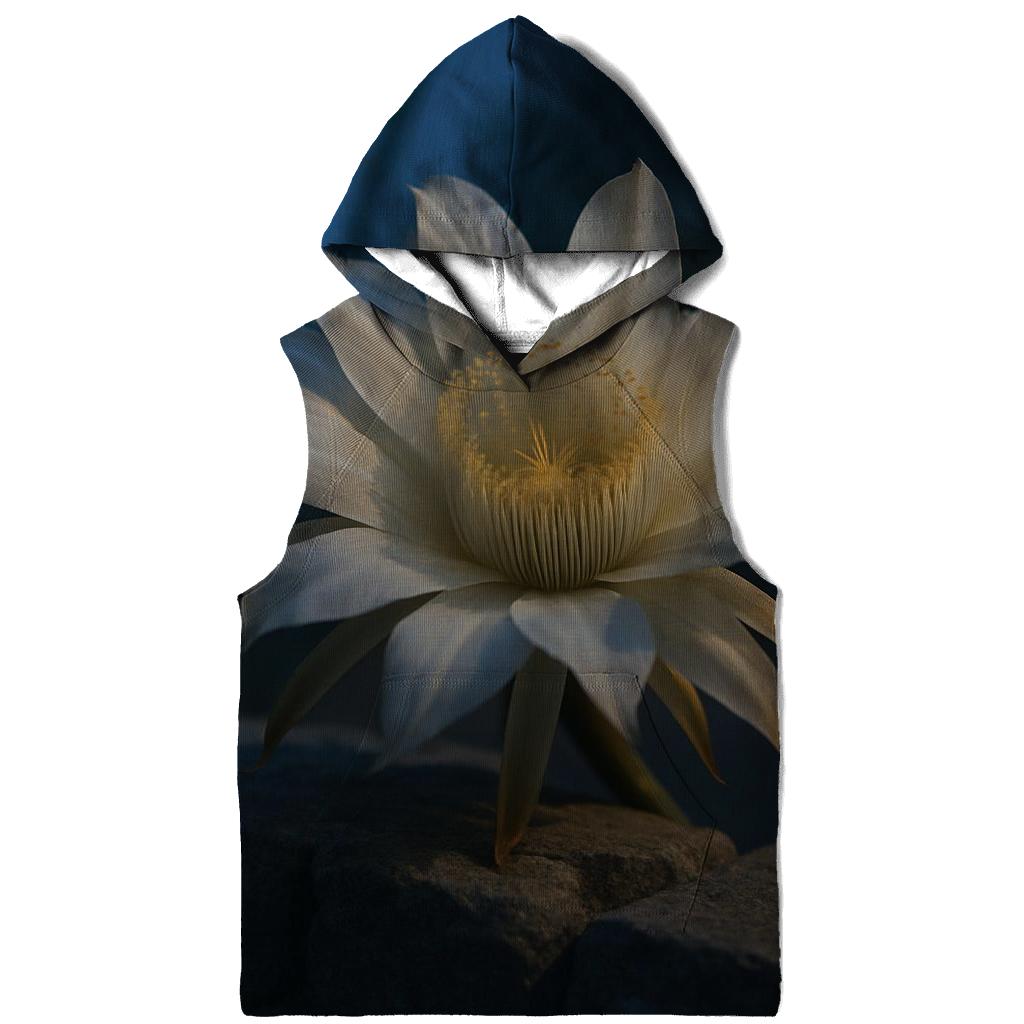 Midnight Blooming Cereus On A Desert Stone Wall pullover hoodies