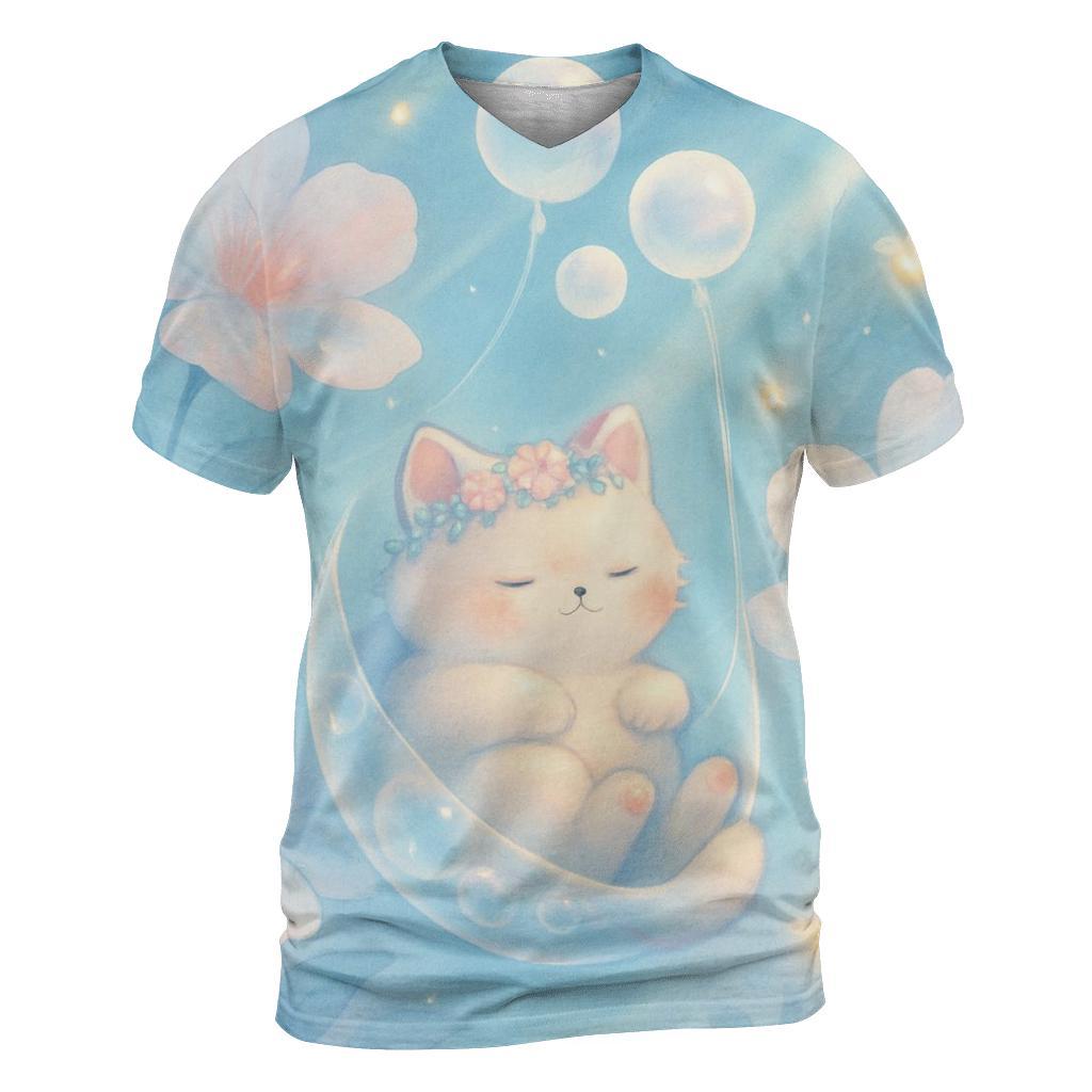 Aurora Bubble Garden Cat trendy printed shirt styles