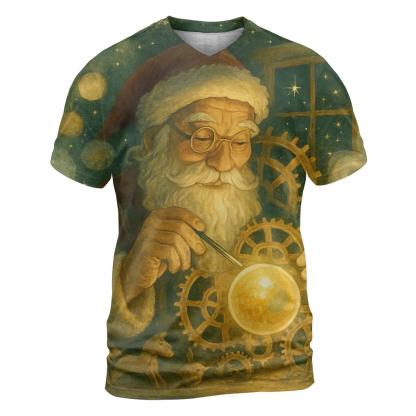 Starlit Workshop Clockmaker Santa custom all-over print shirts