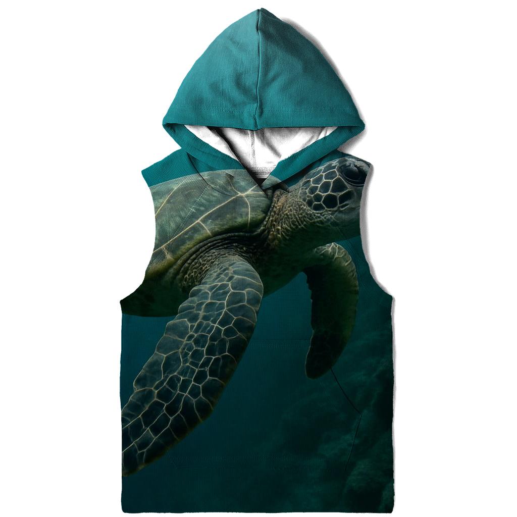 Reef Edge Patrol Green Sea Turtle printed hoodies