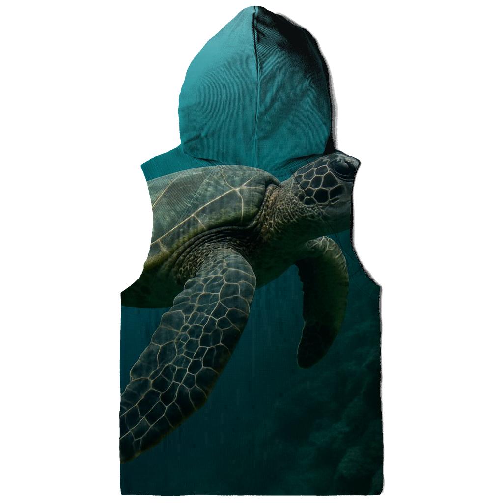 Reef Edge Patrol Green Sea Turtle printed hoodies