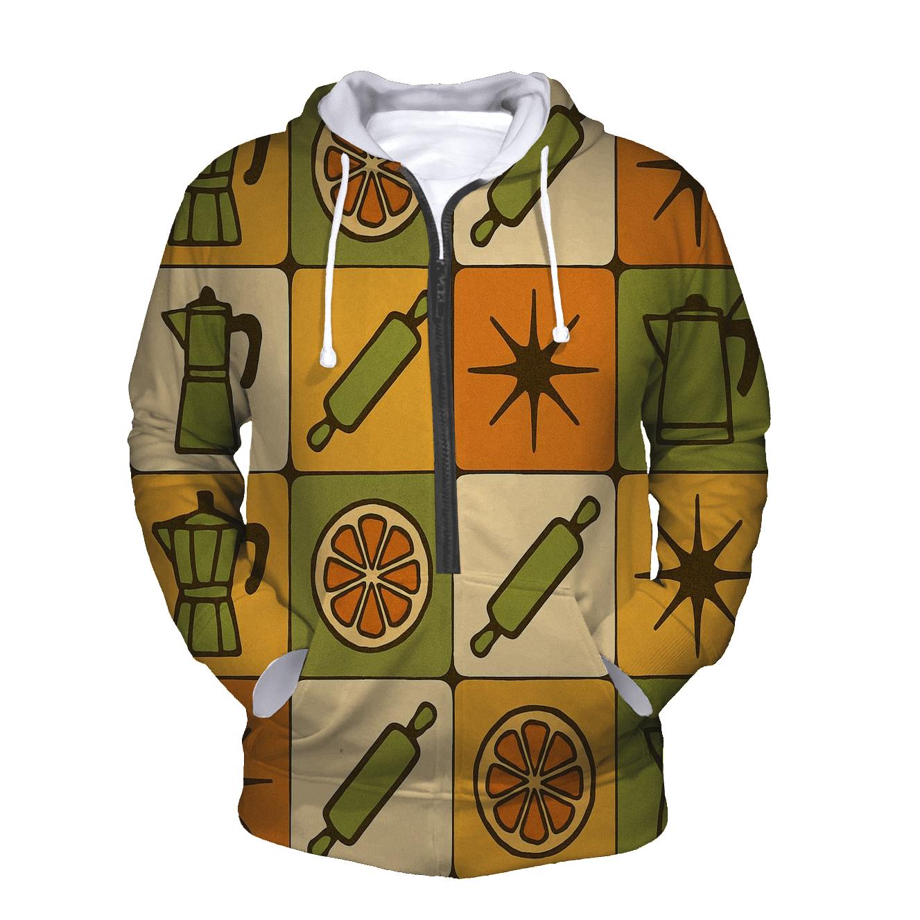 Groovy Kitchen Tile Patchwork graphic hoodies