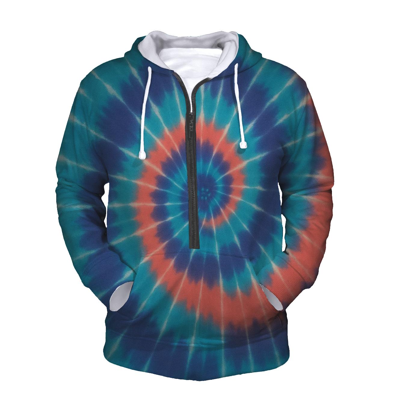 Aurora Spiral Overdye Vortex premium hoodies